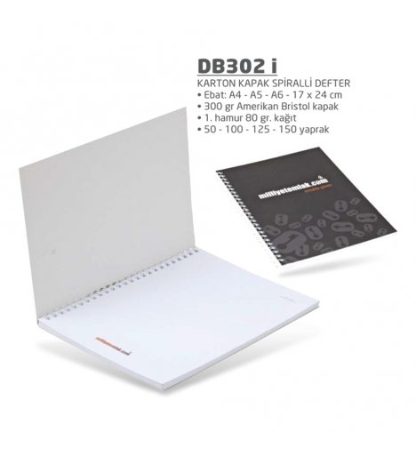  Cardboard Cover Spiral Notebook (DB302 i)